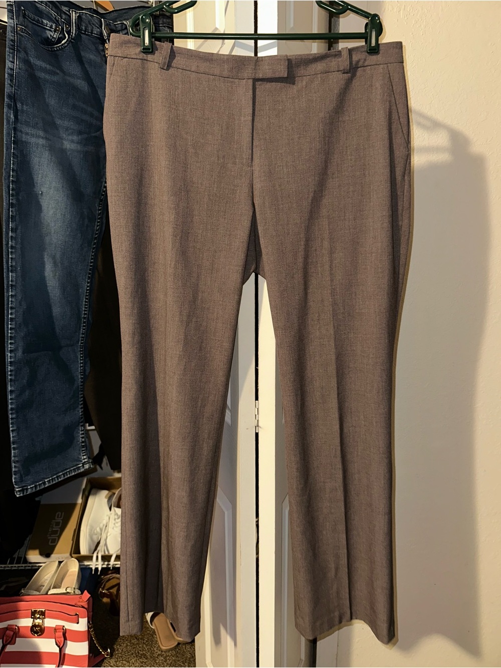 Calvin Klein Women's Straight-Leg Dress Pants in Light Taupe